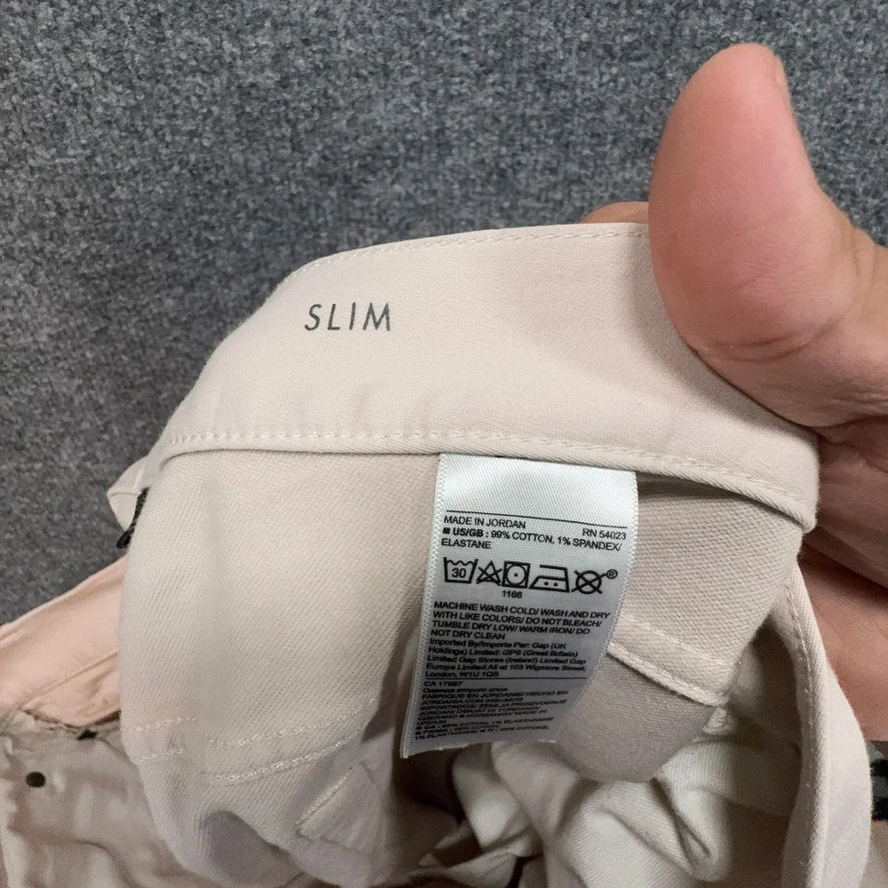 Banana Republic Traveler Pants Mens 36x32 Beige Slim Fit Stretch Chino Casual
